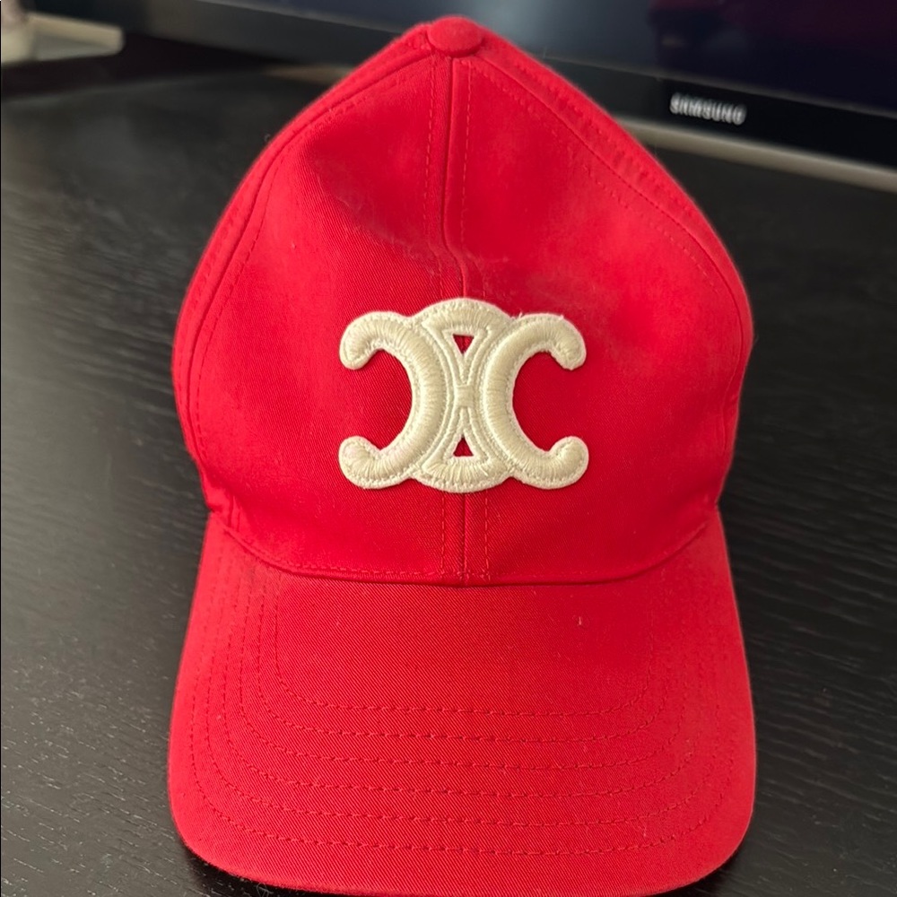 Red Cap with Embroidered Logo